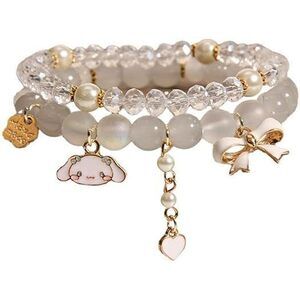 Cinnamoroll Crystal Bead Bracelet Matching Bracelet Set Cute Cartoon Elastic
